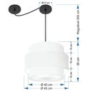 Ver imagem 2 de Lustre Sala de Jantar com Desvio Vivare Md-4398 Cúpula em Tecido 45cm Branco 127/220v