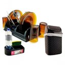 Ver imagem 1 de Kit Escorredor de Pratos + Lixeira Basculante 4,5l + Porta Detergente e Esponja em Plástico Rattan