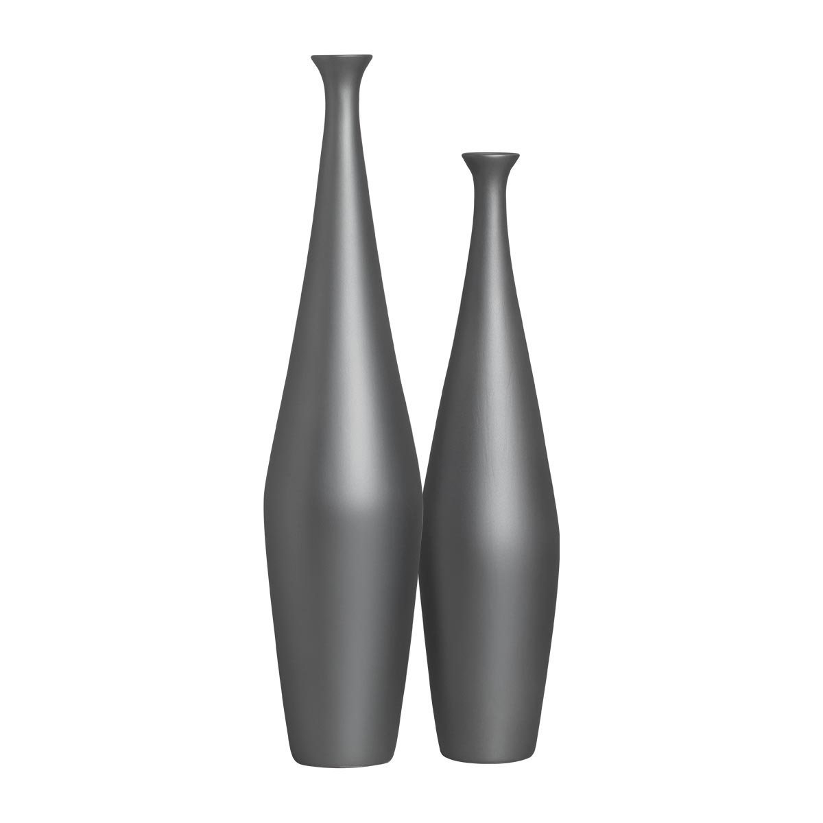 Dupla Vaso de Chão Cinza para Decoração de Cerâmica Faenza Chumbo - 1