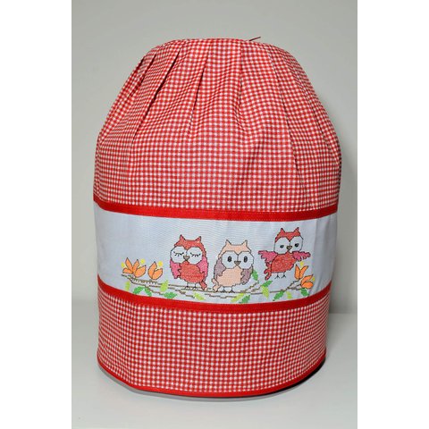 Capa de Botijão Xadrez - Corujinha Vermelha