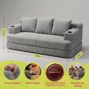 Ver imagem 3 de Sofá Cama Nami 1,88m Xpand Tech Tecido Velourê Cinza Claro Cama Inbox