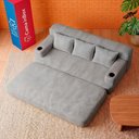 Ver imagem 2 de Sofá Cama Nami 1,88m Xpand Tech Tecido Velourê Cinza Claro Cama Inbox