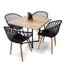 Ver imagem 4 de Mesa de Jantar 4 Lugares Natural Jade 90cm e Kit 4 Cadeiras Clarice D03 - D'Rossi