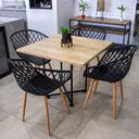 Ver imagem 5 de Mesa de Jantar 4 Lugares Natural Jade 90cm e Kit 4 Cadeiras Clarice D03 - D'Rossi