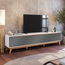 Ver imagem 1 de Rack Kappesberg 3 Portas Branco/chumbo 218cm