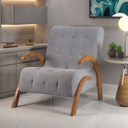 Poltrona malvie Mel/linho Inox - 1