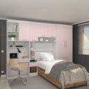Ver imagem 1 de Quarto Modulado Solteiro 313cm 6 Portas 4 Gavetas Alpes Luciane