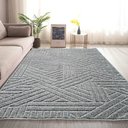 Ver imagem 1 de Tapete Sala Alto Relevo Realce Trama 51 Cinza Prata 200x250 cm 2,00 x 2,50 m