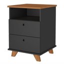 Ver imagem 7 de Kit 02 Gaveteiros para Escritório Home Office 2 Gavetas Diem A02 Freijó Preto - Lyam Decor