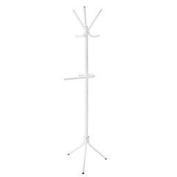 Cabideiro de Chão Para Roupas Casa Quarto Escritório Moderno 8 Ganchos Cabides Mancebo Branco - 1