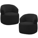 Ver imagem 1 de Kit 2 Poltronas Giratórias Sala de Estar Living Orgânico Carmen F04 Veludo Preto - Lyam Decor