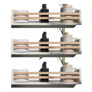 Kit 3 Prateleiras Brancas para Banheiro Mdf - Cedrinho (acompanha Itens para a Fixação)