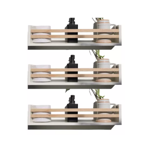 Kit 3 Prateleiras Brancas para Banheiro Mdf - Cedrinho (acompanha Itens para a Fixação)