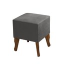 Ver imagem 2 de Puff Chamel Cinza Pés Madeira