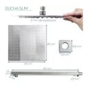 Ver imagem 2 de Ducha Chuveiro Inox Quadrado 25x25 Banheiro Cascata Slim
