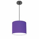 Ver imagem 1 de Lustre Luminária Pendente Vivare Free Lux Pe-4105pr Cúpula em Tecido 20x22cm Roxo Canopla Preta e