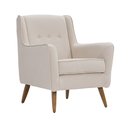 Ver imagem 1 de Poltrona Clássica Toscana Pés Manu Linho Bege Mesclado - Nexta Casa