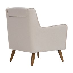 Poltrona Clássica Toscana Pés Manu Linho Bege Mesclado - Nexta Casa - 6