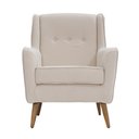 Ver imagem 5 de Poltrona Clássica Toscana Pés Manu Linho Bege Mesclado - Nexta Casa