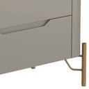 Ver imagem 5 de Mesa de Cabeceira Orgânica 3 Gavetas Pés Industrial Dourado Bliss I03 Grigio - Lyam Decor