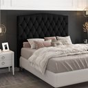 Ver imagem 2 de Cabeceira Cama Box Queen Itália 160 Cm Suede MV Estofados Italia Preto