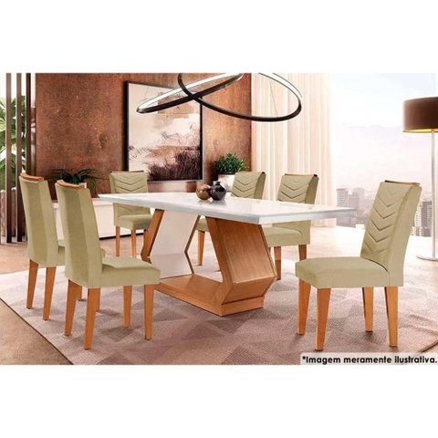 Mesa Sala Alvorada 180 + 6 Cad Londrina Capuccino Rufato