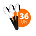 Ver imagem 1 de KIT - 36 Colheres de Sobremesa Leme Com Lâmina em Aço Inox Cabo Preto CSPBAG - Tramontina