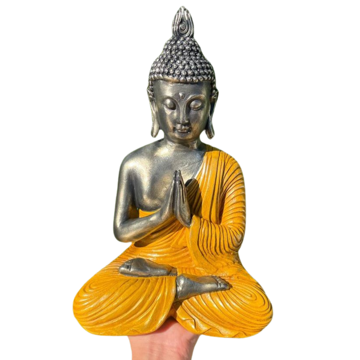 Imagem Escultura Sidarta Gautama Buda Meditando 26cm Gesso - 1
