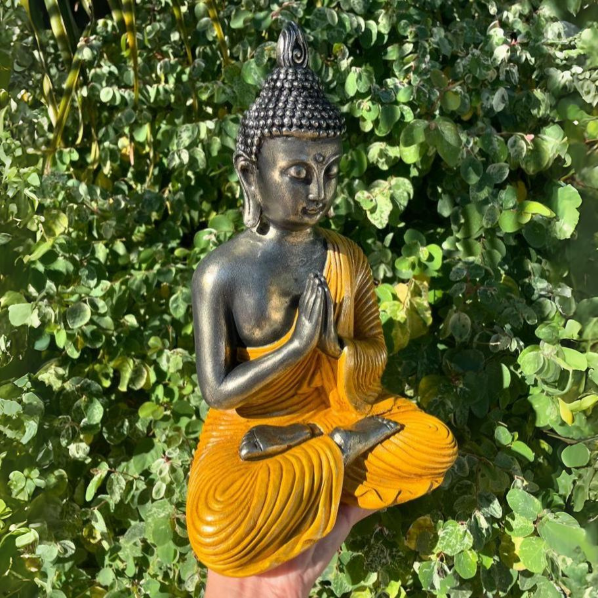 Imagem Escultura Sidarta Gautama Buda Meditando 26cm Gesso - 2