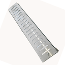 Ver imagem 1 de Grelha Ralo Linear Abre Fecha 10x50 Inox 304 com Suporte ( 10cm x 50cm)