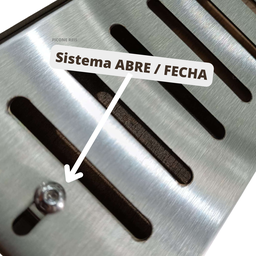 Grelha Ralo Linear Abre Fecha 10x50 Inox 304 com Suporte ( 10cm x 50cm) - 6