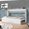 Cama De Parede Dobrável Solteiro Horizontal Framar Branco Com Colchão Probel D20 - 2