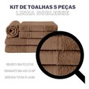 Ver imagem 4 de Jogo Toalha Banho e Rosto 100% Algodão Noblesse 5 Peças Café