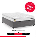 Ver imagem 4 de Cama Box Baú Casal Cinza + Colchão Life D33 Pillow Top 61x138x188cm Branco - e-Shop Casa