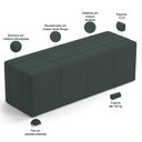 Ver mais imagens de Puff Decorativo Living Sala de Estar 160 Cm Roma W01 Suede Verde Musgo - lyam