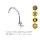 Ver imagem 2 de Torneira de Parede Bica Alta 1187 C15 1/4v 27044.3 Cromado Meber