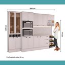 Ver imagem 2 de Cozinha Completa Milla Smooth 14 Portas 3 Gavetas MDF 320cm Móveis Carraro