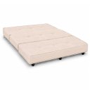 Ver imagem 2 de Puff Cama Dobravel 130cm Casal com Rodízios: Suede Nude