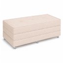 Ver imagem 1 de Puff Cama Dobravel 130cm Casal com Rodízios: Suede Nude