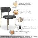 Ver imagem 3 de Kit 4 Cadeiras Sala de Jantar Lisa Pés Champanhe PU Preto m² - Monari Design