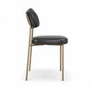 Ver imagem 5 de Kit 4 Cadeiras Sala de Jantar Lisa Pés Champanhe PU Preto m² - Monari Design
