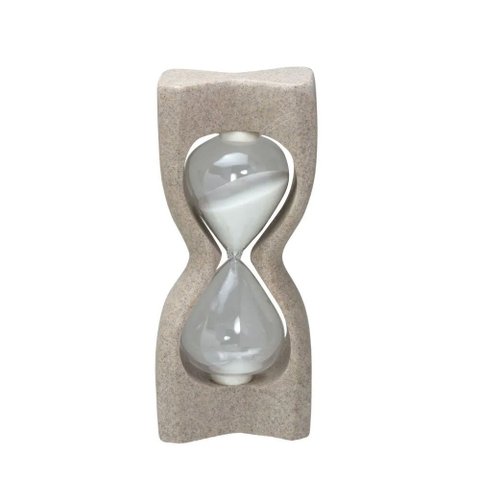 Ampulheta Decorativo de Vidro e Resina 22,5cm 15547-pl