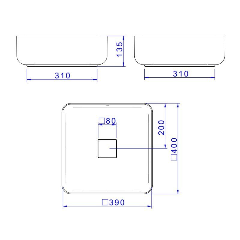 Cuba de Apoio Deca Slim 40x40 L.11040.20 Quadrada Barbante - 5