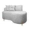 Conjunto para Sala Sofá Namoradeira e Poltrona Grécia Conceito Orgânico Bouclê Cinza Sofa Store - 3