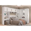 Ver imagem 6 de Módulo de Quarto Armário Ponte Aéreo Casal Módena c/ 4 Portas Branco - Demóbile