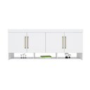 Ver imagem 1 de Módulo de Quarto Armário Ponte Aéreo Casal Módena c/ 4 Portas Branco - Demóbile