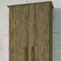 Armario Multiuso 2 Portas Com Chave CO78 Amendoa Wood MPRI - 5