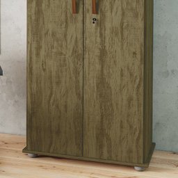 Armario Multiuso 2 Portas Com Chave CO78 Amendoa Wood MPRI - 6