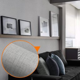 Papel de Parede Adesivo Lavavel Texturizado Linho Cinza Suave 500x60cm - 9