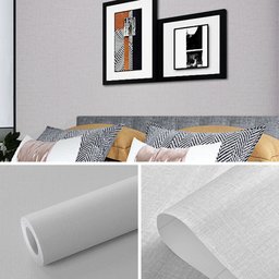 Papel de Parede Adesivo Lavável Textura Linho Cinza Suave 5m Open Star 32973 - 2